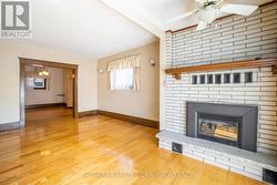 Brick fireplace -