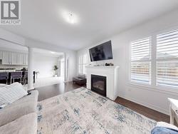 Family area overlooks backyard -