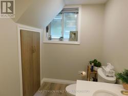 Lower level bathroom closet -