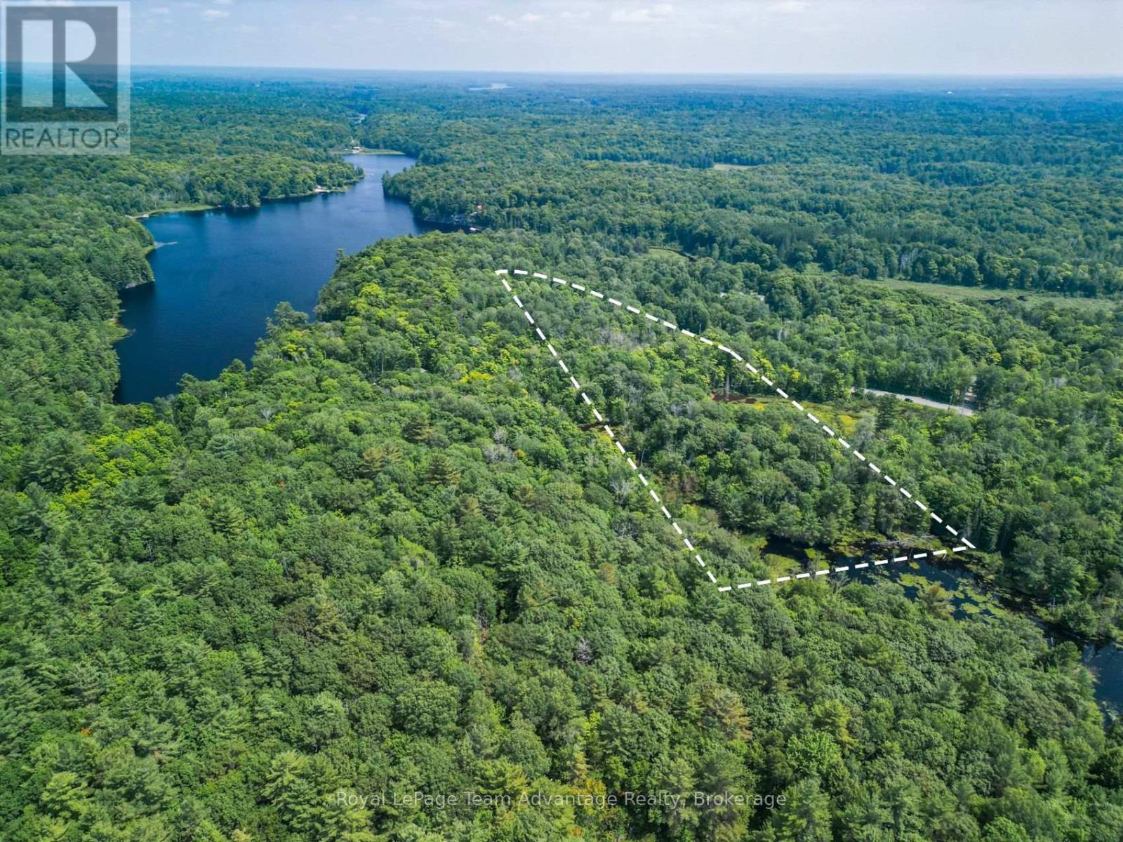 Aerial with Approximate lot line - 25 Long Lake Estates - Part 2 Road, Mcdougall, ON