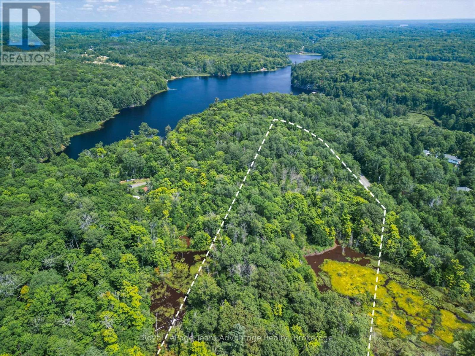 Aerial with Approximate lot line - 25 Long Lake Estates - Part 2 Road, Mcdougall, ON
