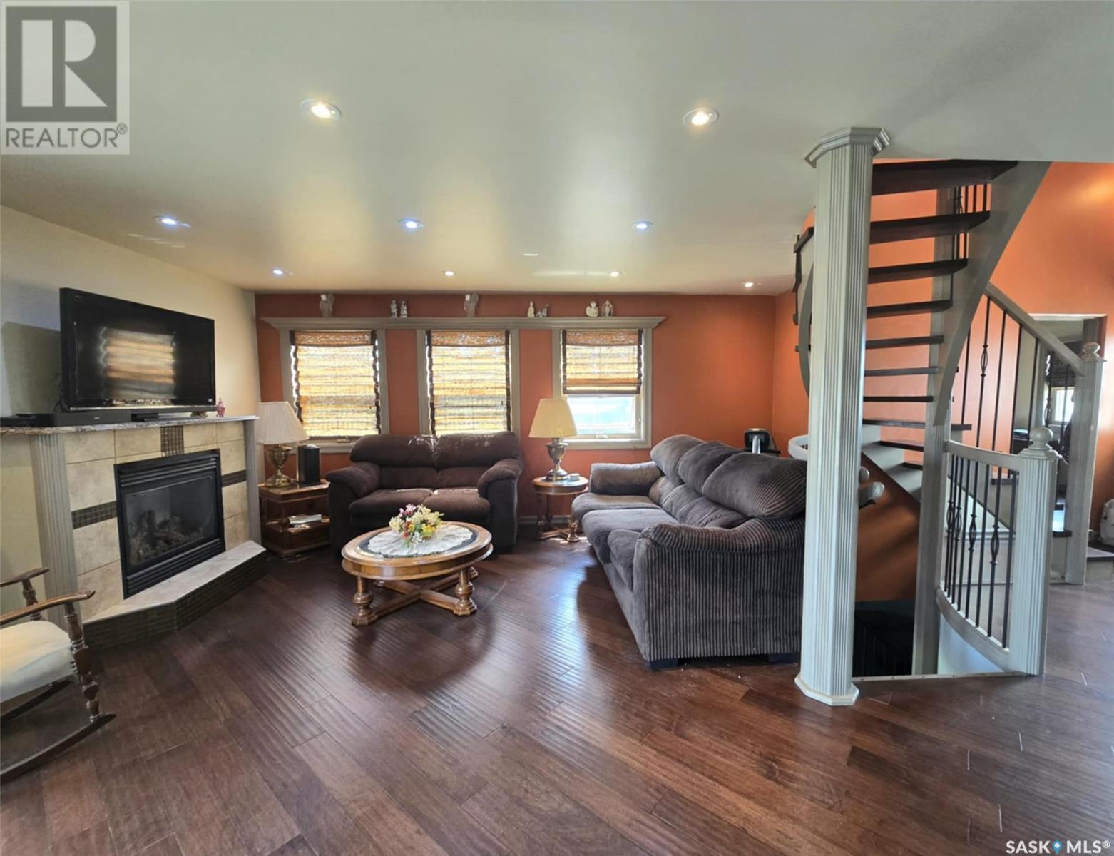 301 Douglas Avenue, Orkney Rm No. 244, SK - Indoor Photo Showing Living Room With Fireplace