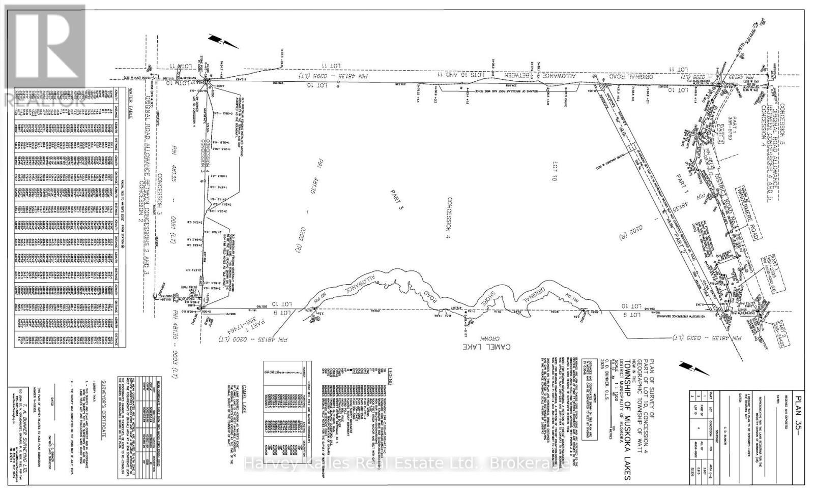 New Survey - 0 Windermere Road, Muskoka Lakes (Watt), ON