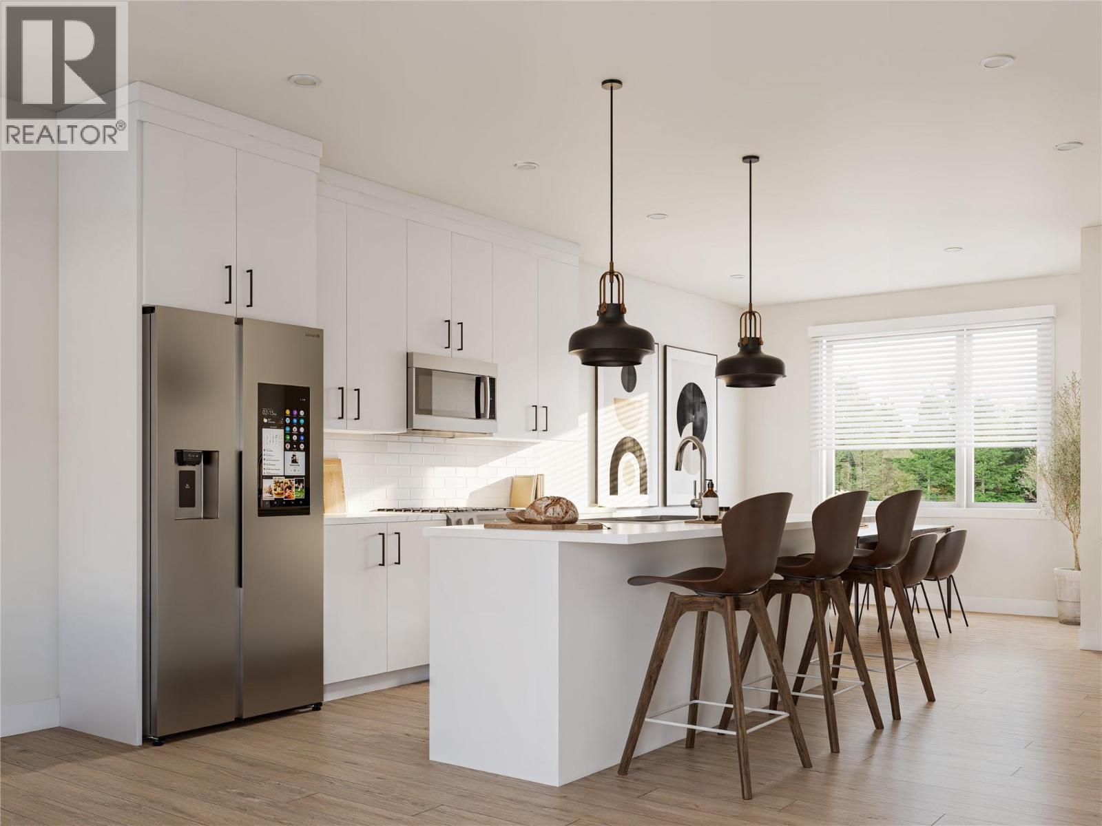 Please note: The images displayed have been digitally enhanced to showcase the potential of the property. The actual property may differ in appearance. - 222 Temple Street Unit# 1, Sicamous, BC - Indoor Photo Showing Kitchen With Upgraded Kitchen