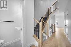 Solid oak railing -