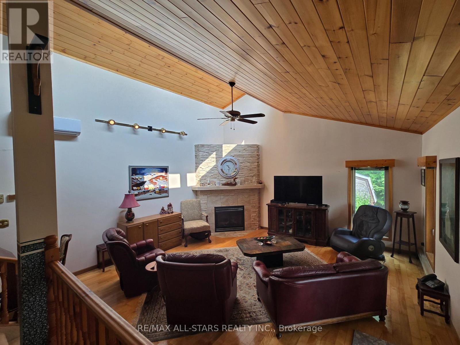 321 Rabys Shore Drive, Kawartha Lakes (Fenelon Falls), ON - Indoor Photo Showing Living Room With Fireplace