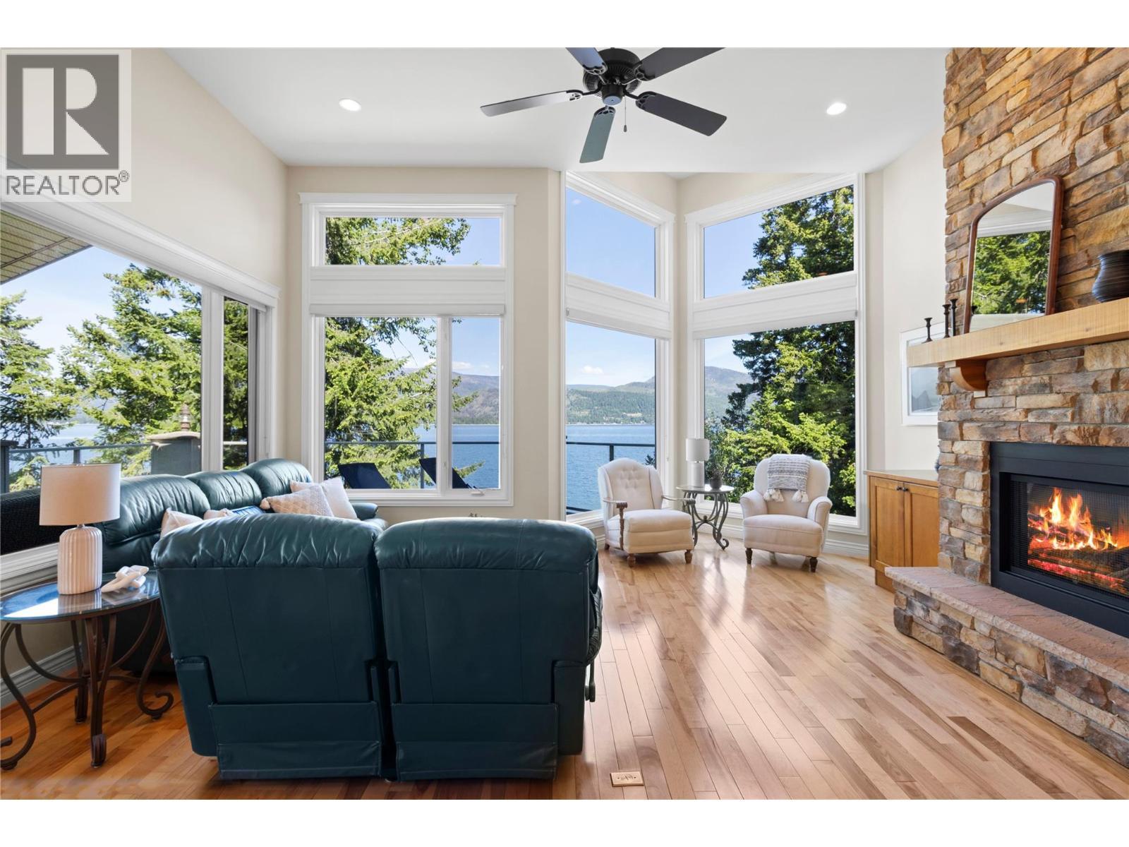 3011 Durham Road, Blind Bay, BC - Indoor Photo Showing Living Room With Fireplace