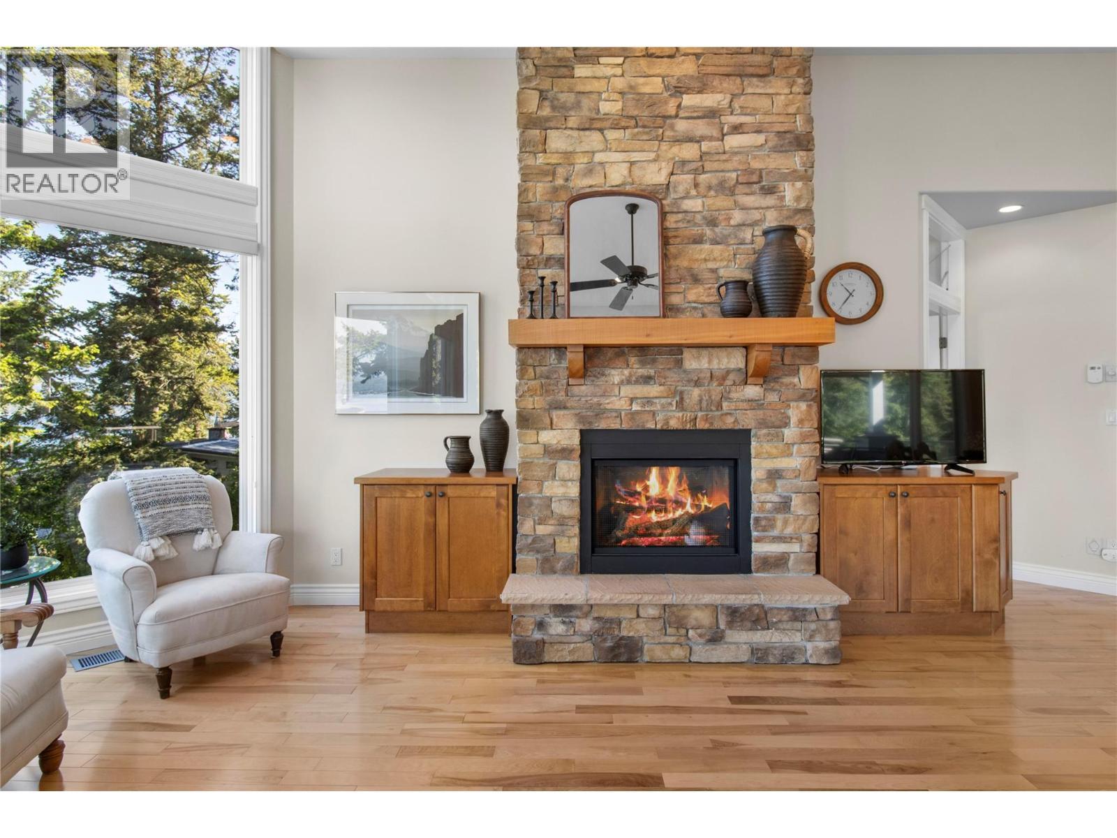 3011 Durham Road, Blind Bay, BC - Indoor Photo Showing Living Room With Fireplace