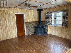 Family room with cozy wood burning stove -