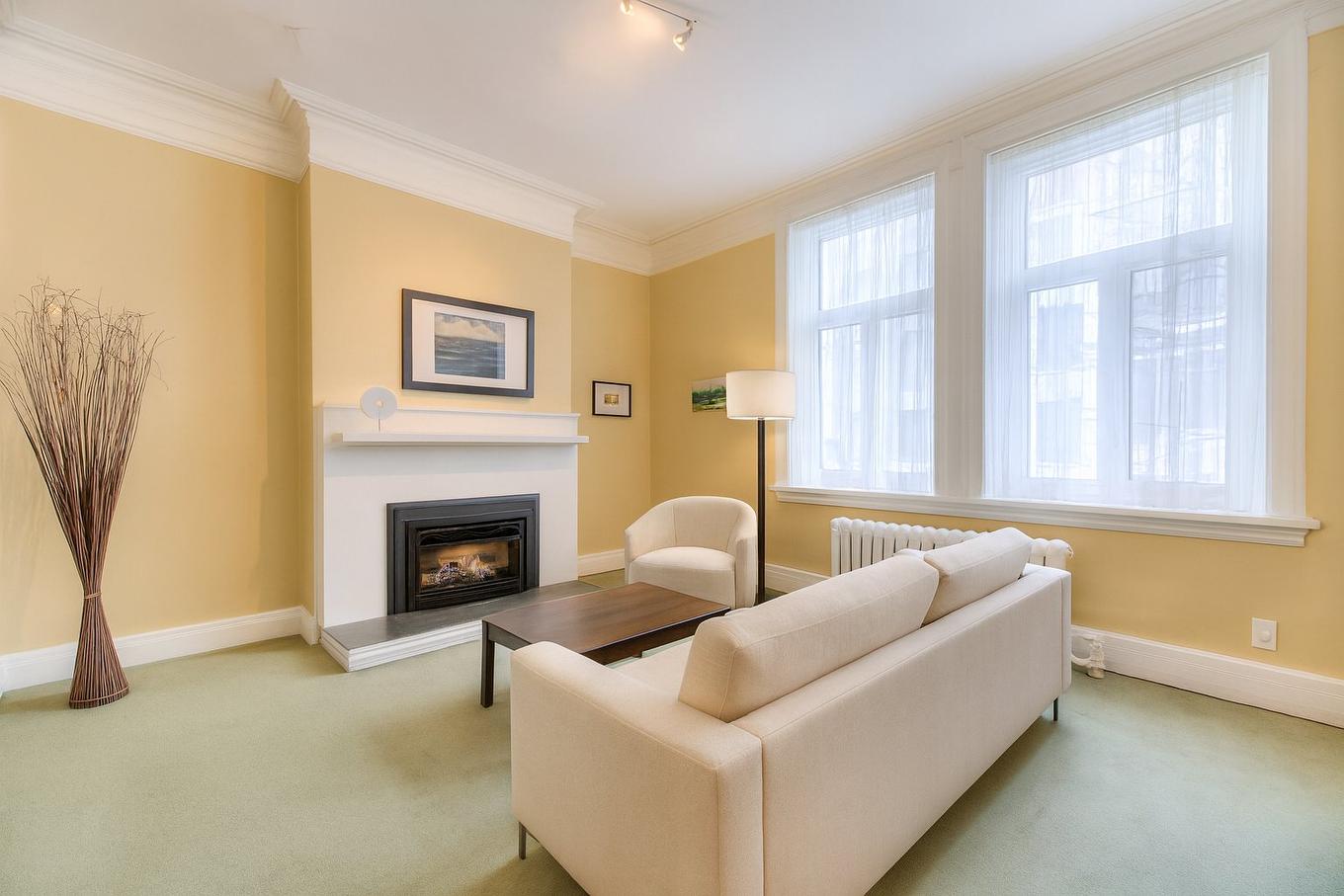Living room - 1626A Av. Selkirk, Montréal (Ville-Marie), QC - Indoor Photo Showing Living Room With Fireplace