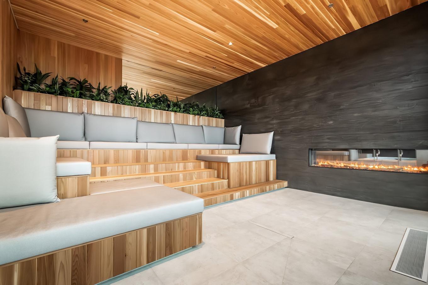 Sauna - 404-399 Rue De La Rotonde, Montréal (Verdun/Île-Des-Soeurs), QC - Indoor With Fireplace