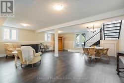 Basement recreation room with walk-out -