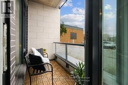 Terrace with wood slat floor -