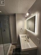 Lower level: Modern 3pc bathroom -