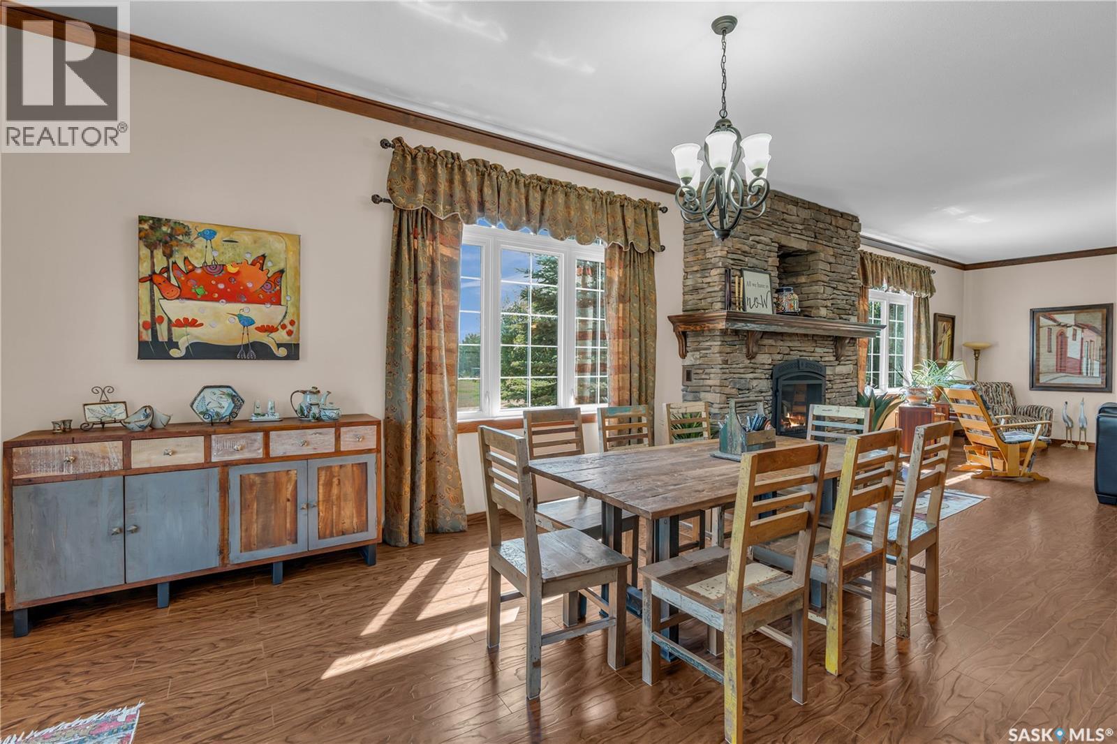 Barndominium At Turtle River, Turtle River Rm No. 469, SK - Indoor Photo Showing Dining Room With Fireplace