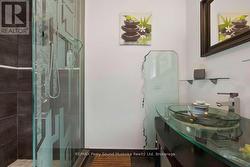 Large walk-in shower, custom glass -