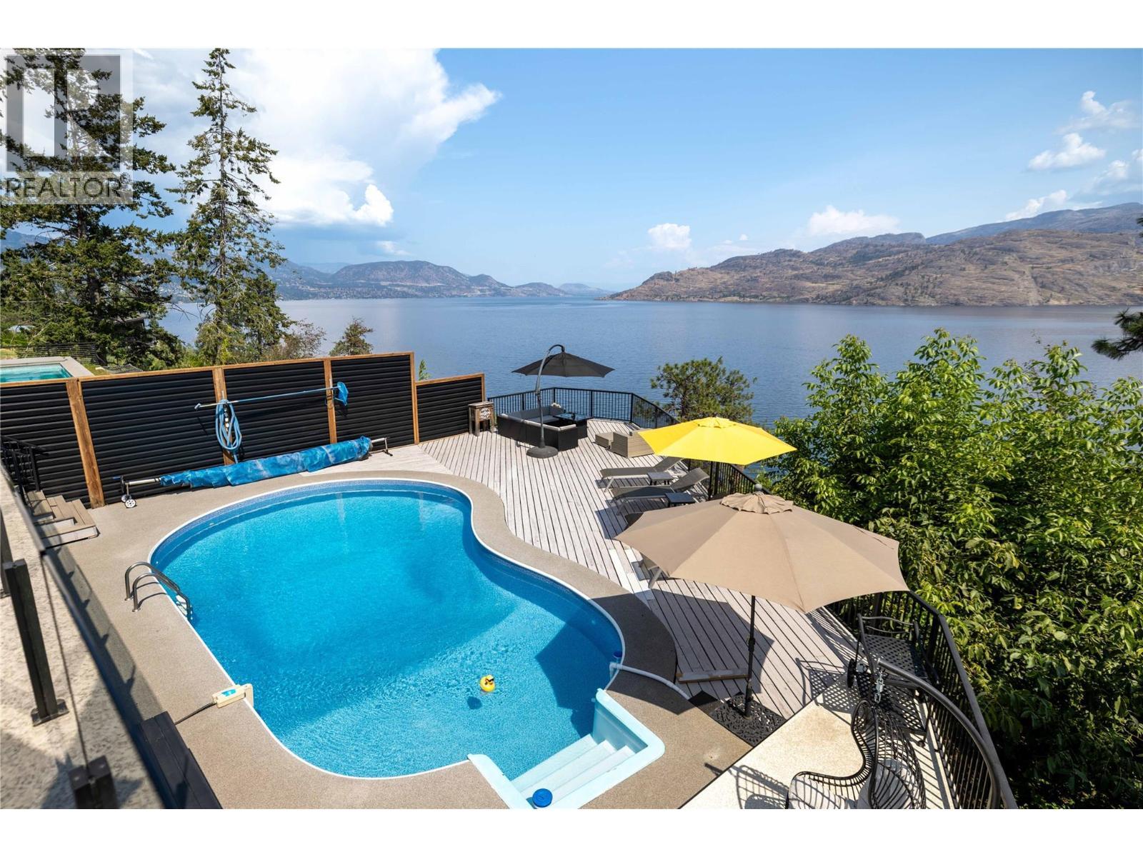 7192 Brent Road, Peachland, BC - Outdoor With Body Of Water With In Ground Pool With View