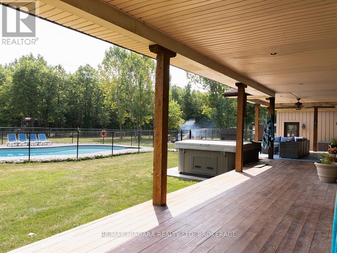 3481 Troup Road, Port Colborne (Bethel), ON - Outdoor With In Ground Pool With Deck Patio Veranda With Exterior