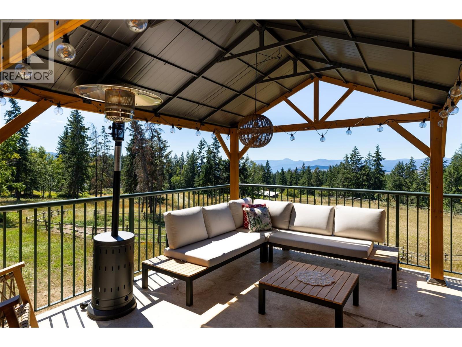 Balcony with New Pergola - 7940 Keddleston Road, Vernon, BC