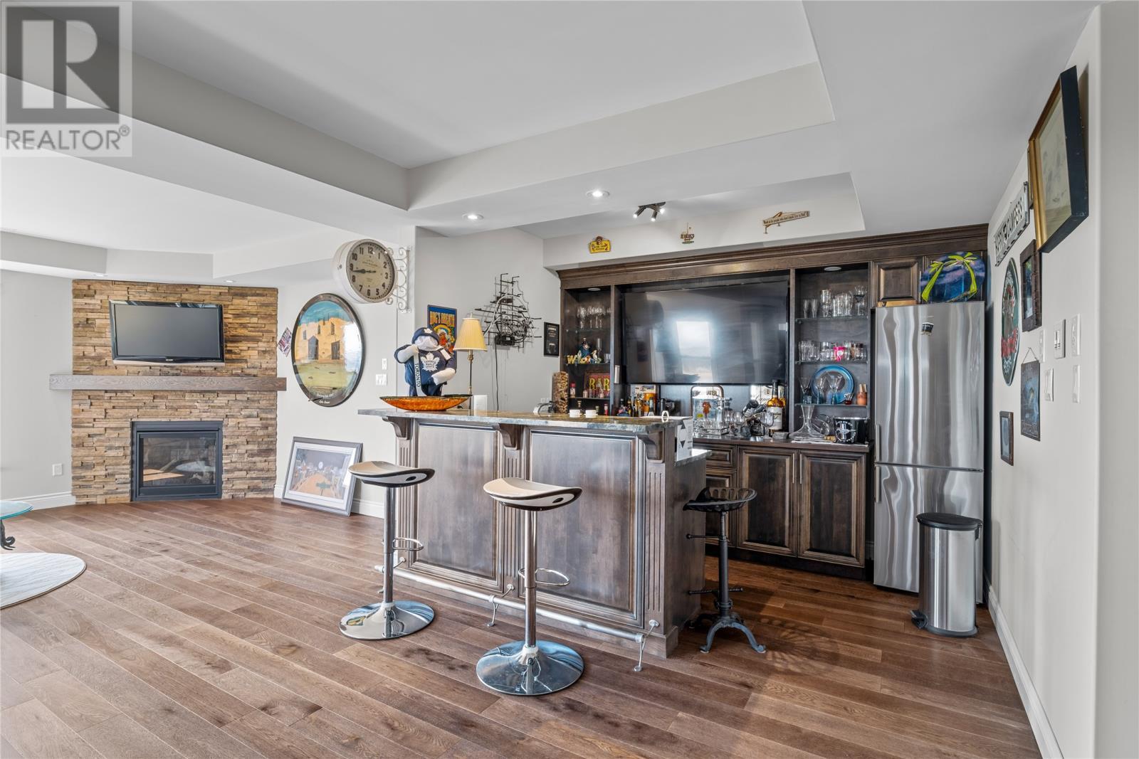 2 Scenic View Drive, Torbay, NL - Indoor With Fireplace