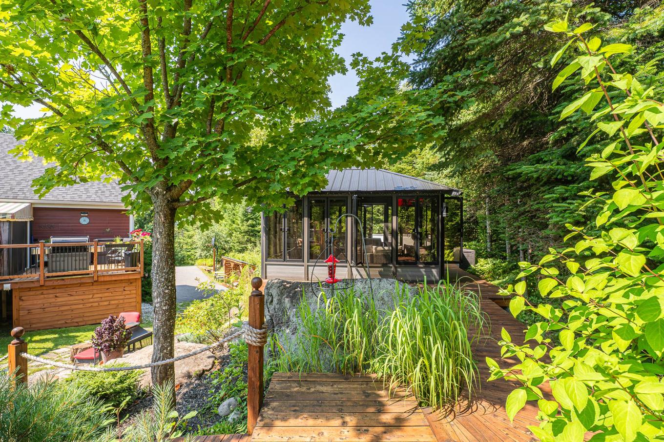 Backyard - 1566 Rue Monette, Val-David, QC - Outdoor With Deck Patio Veranda