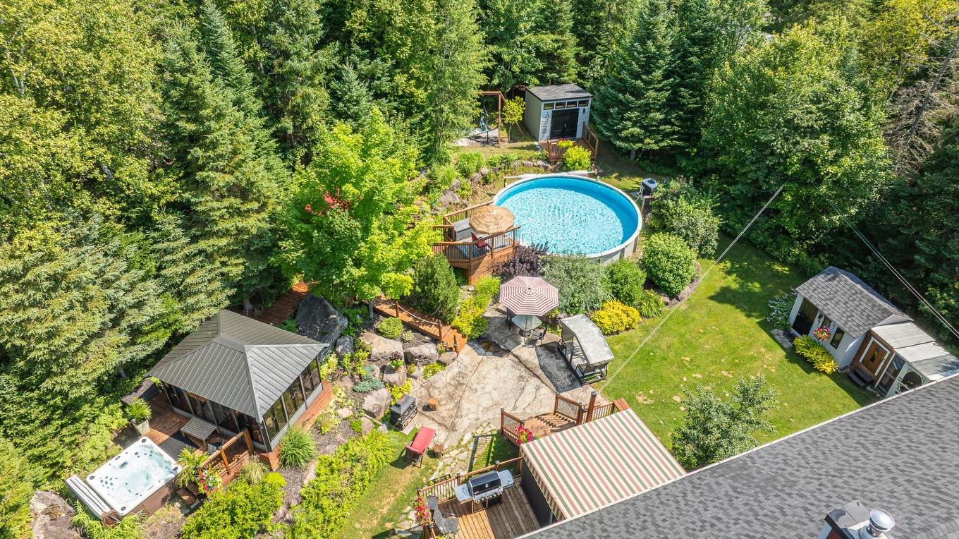 Aerial photo - 1566 Rue Monette, Val-David, QC - Outdoor With Above Ground Pool