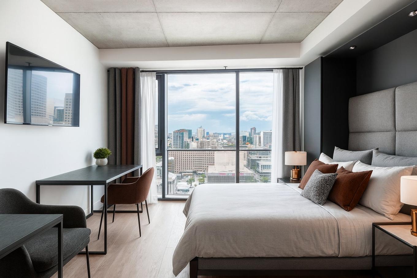 Chambre à coucher - 2002-360 Rue Mayor, Montréal (Ville-Marie), QC - Indoor Photo Showing Bedroom