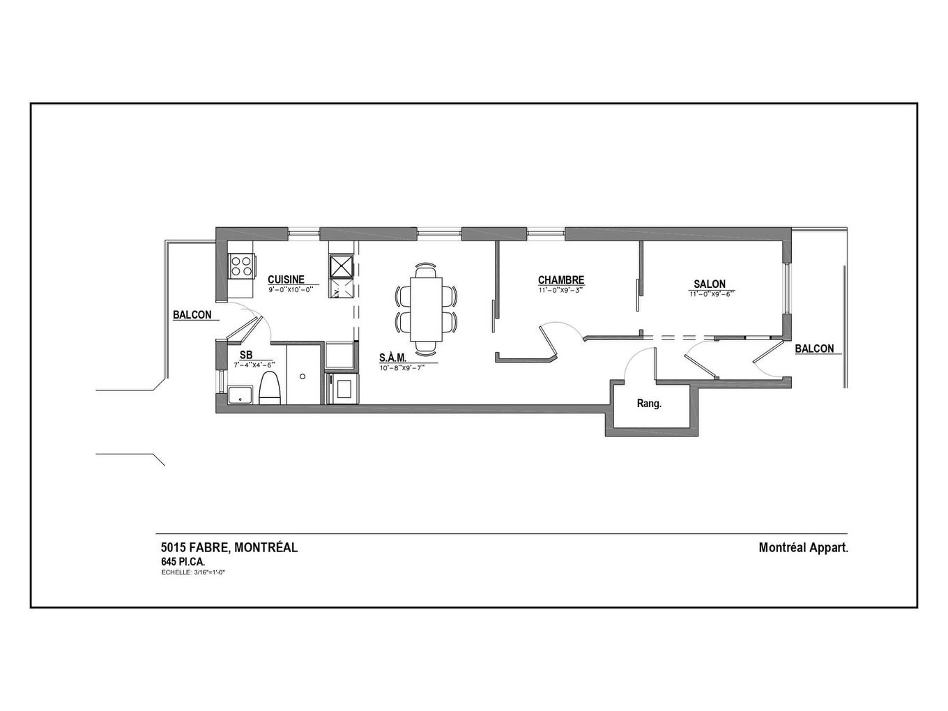 Drawing (sketch) - 5015 Rue Fabre, Montréal (Le Plateau-Mont-Royal), QC - Other