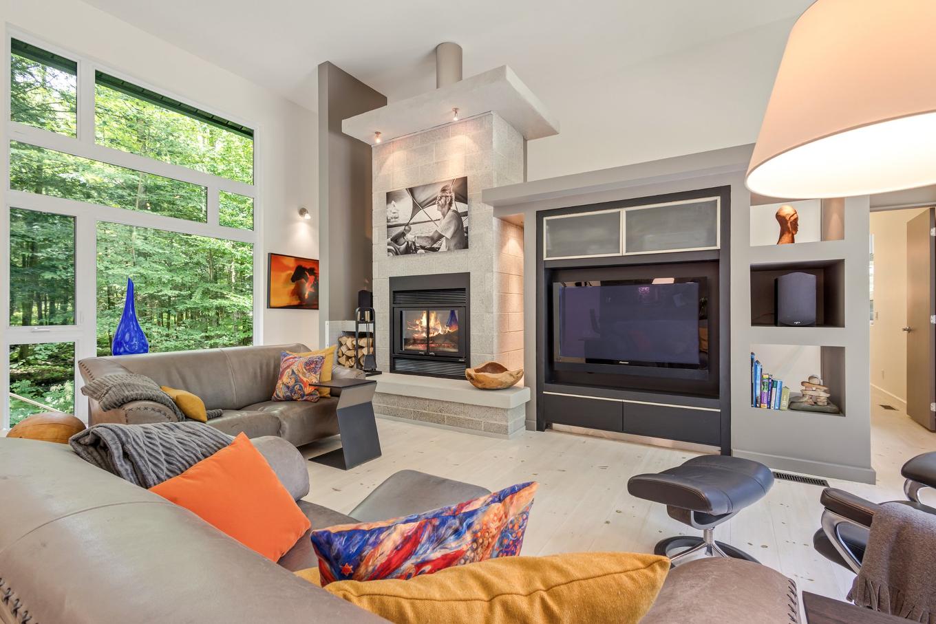 Salon - 251 Ch. De Bondville, Lac-Brome, QC - Indoor Photo Showing Living Room With Fireplace