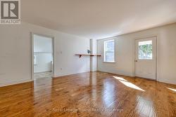 Exterior door opens to the newer front steps. -