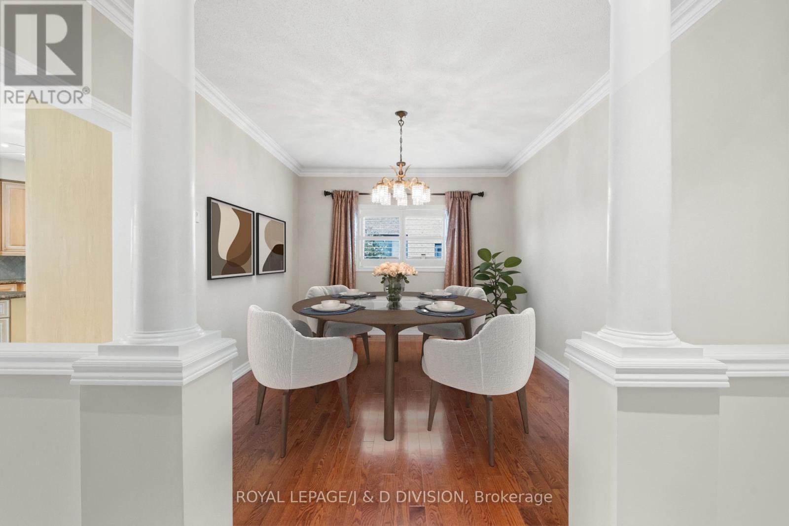 Virtually staged image - 2153 Manor Hill Drive, Mississauga, ON - Indoor Photo Showing Dining Room