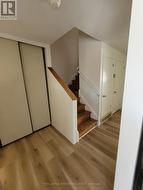 View from the kitchen of the closet and stairs -