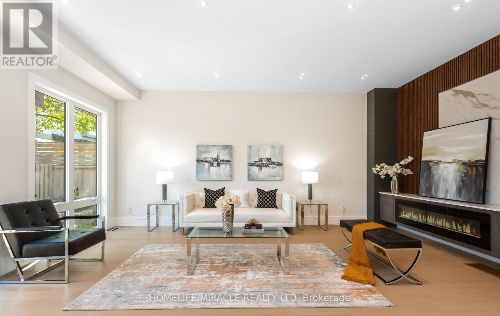55 Adanac Drive, Toronto, ON - Indoor Photo Showing Living Room With Fireplace