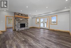 Lower level gas fireplace -