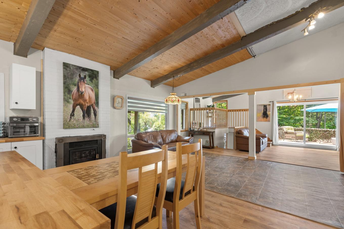 Dining room - 1726 Rue Du Skieur, Sainte-Adèle, QC - Indoor Photo Showing Dining Room With Fireplace
