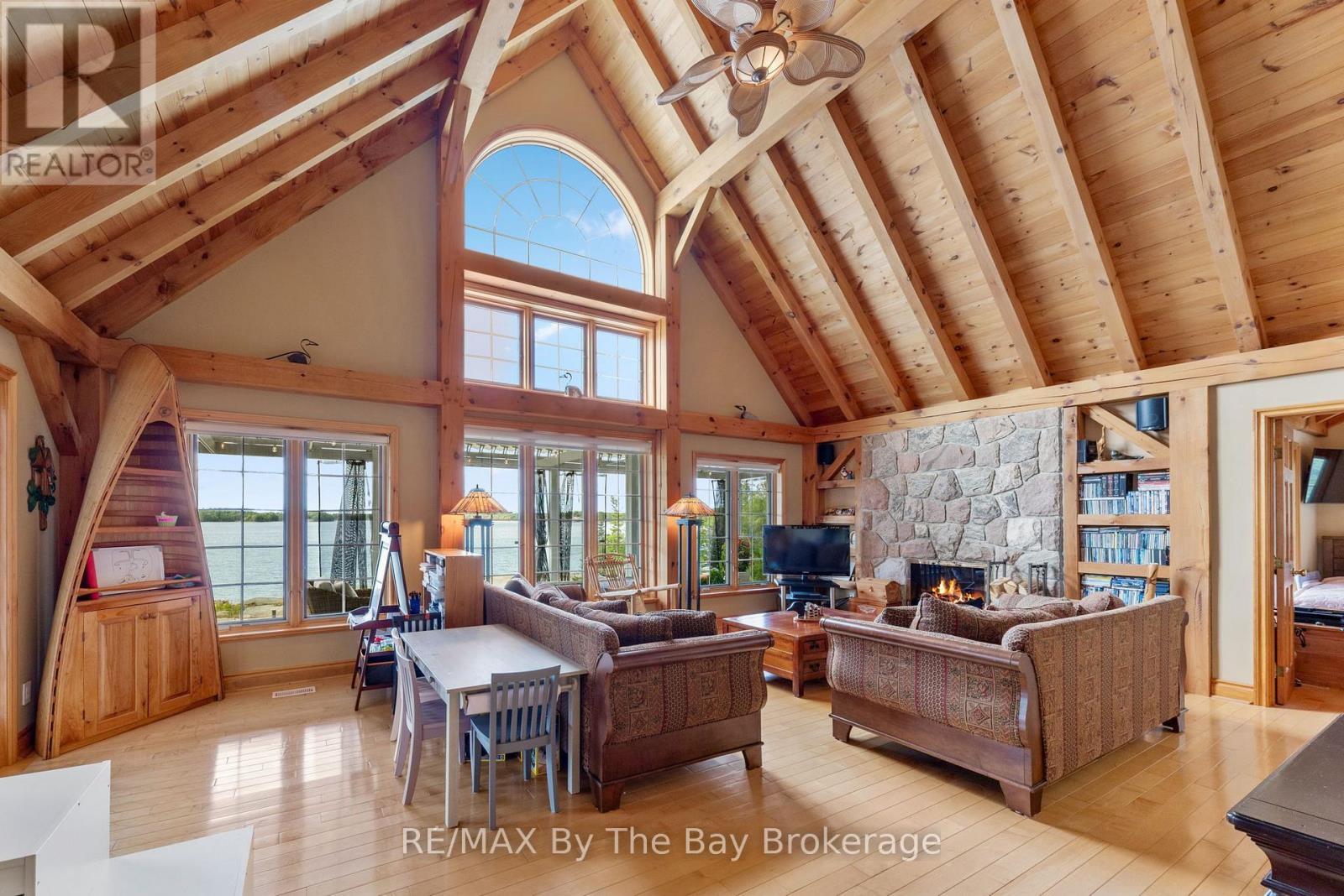 19980 Georgian Bay Shore, Georgian Bay (Gibson), ON - Indoor Photo Showing Living Room With Fireplace