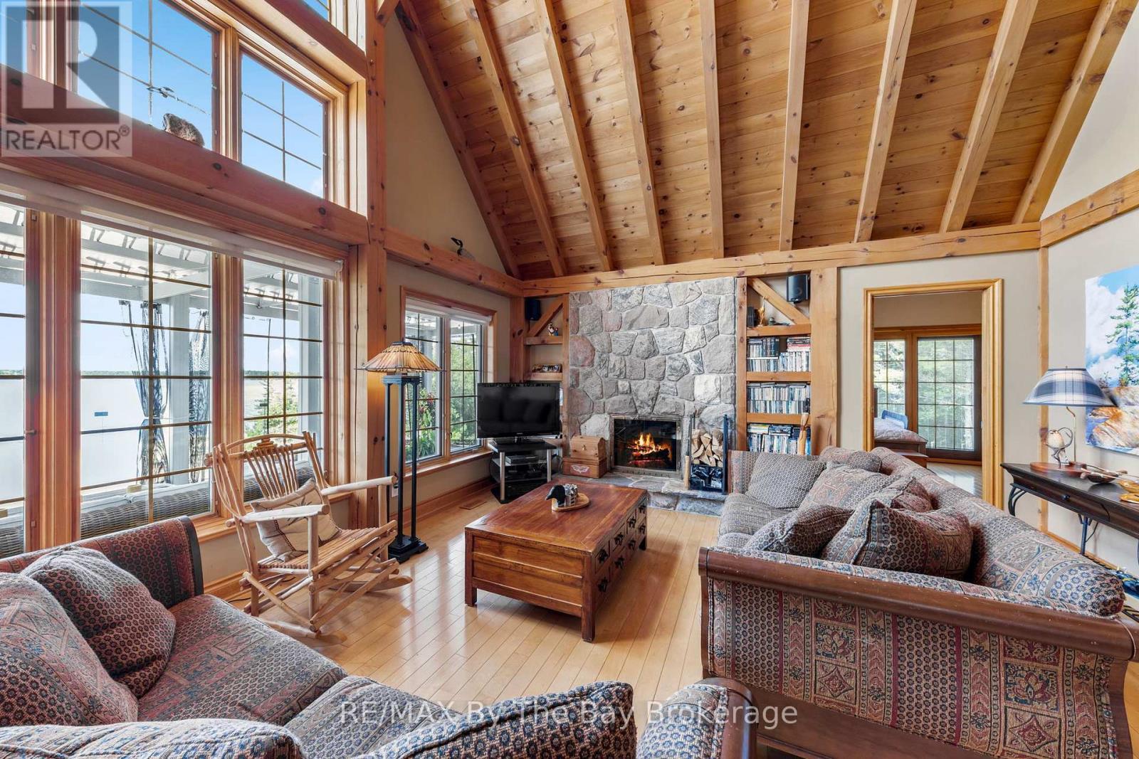 19980 Georgian Bay Shore, Georgian Bay (Gibson), ON - Indoor Photo Showing Living Room With Fireplace