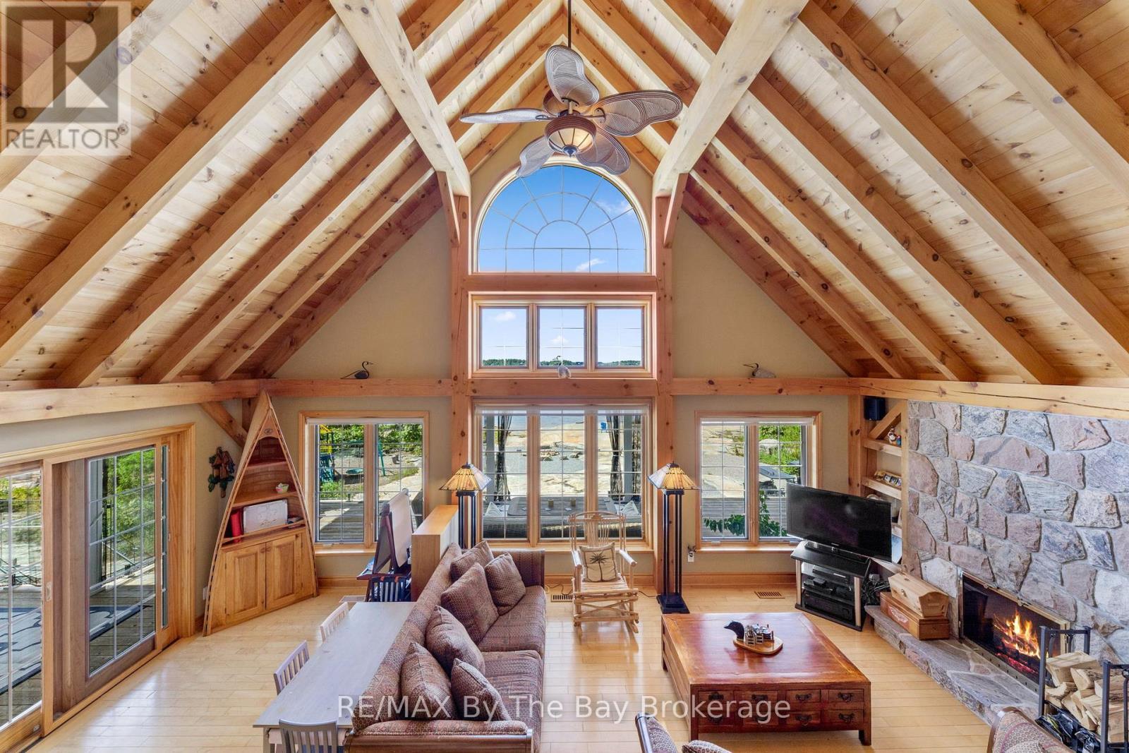 19980 Georgian Bay Shore, Georgian Bay (Gibson), ON - Indoor Photo Showing Living Room With Fireplace