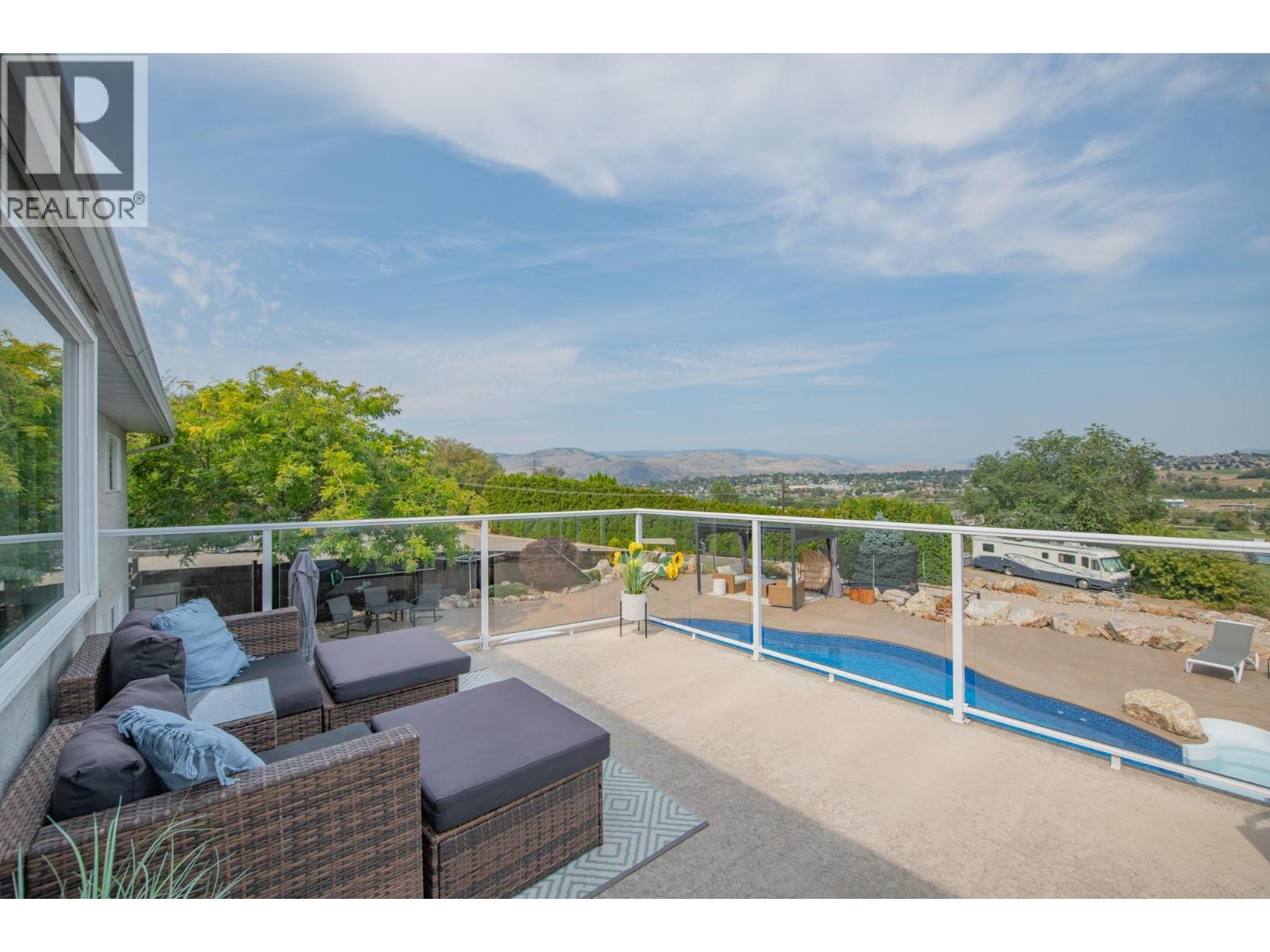 Sundeck with stunning views - 161 Cranberry Lane, Vernon, BC - Outdoor With Deck Patio Veranda With View