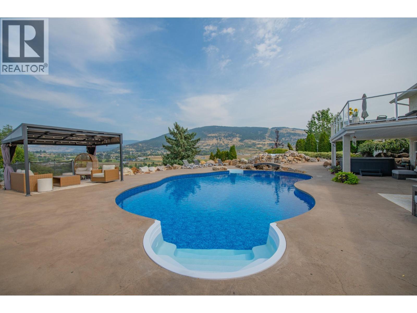161 Cranberry Lane, Vernon, BC - Outdoor With In Ground Pool With View