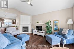 Cozy gas fireplace -