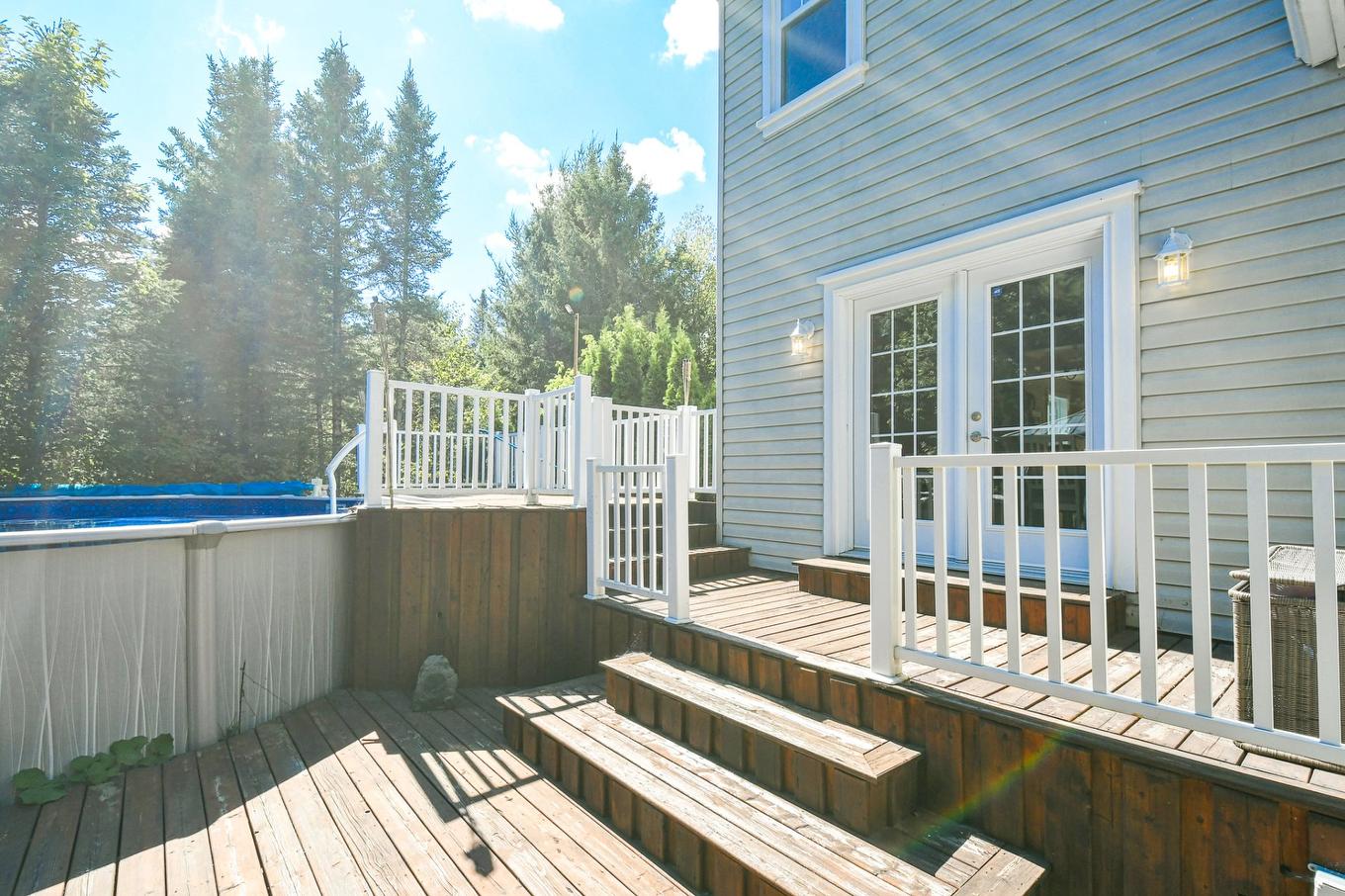 Exterior - 465 Rue Des Lilas, Sainte-Adèle, QC - Outdoor With Above Ground Pool With Exterior