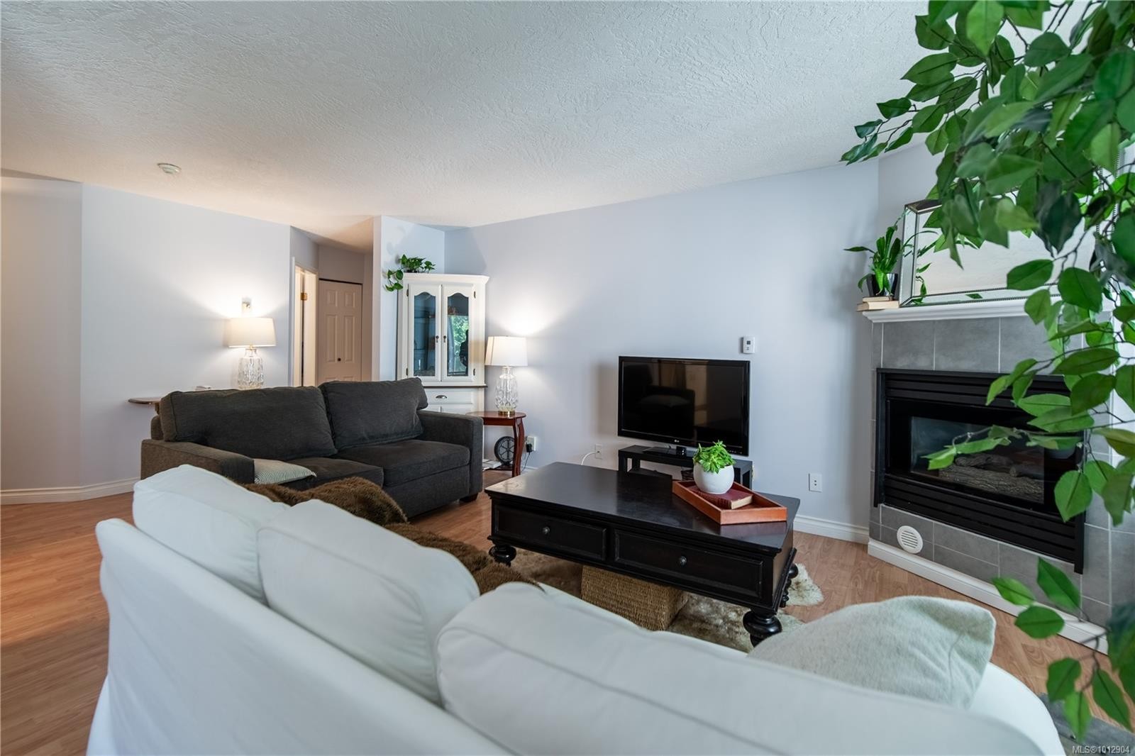 304-832 Fisgard St, Victoria, BC - Indoor Photo Showing Living Room With Fireplace