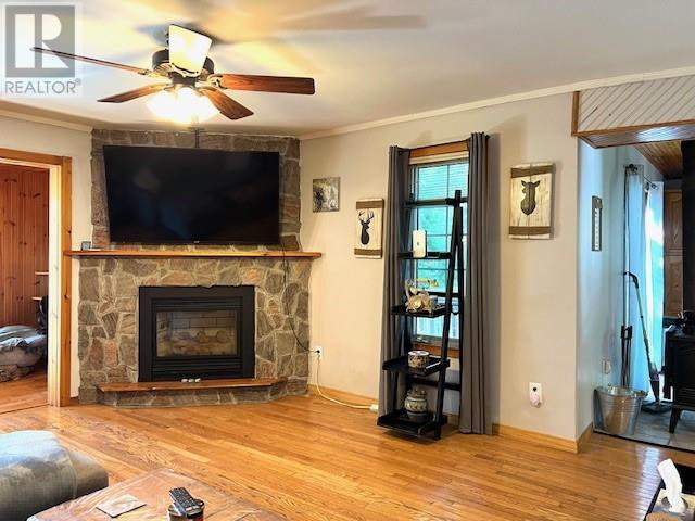 22B Champagne Avenue, St. Charles, ON - Indoor Photo Showing Living Room With Fireplace