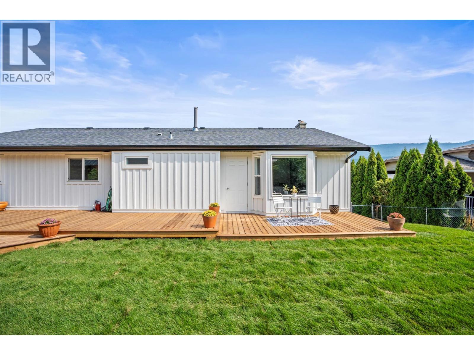 Backyard space - 8990 College Drive, Coldstream, BC - Outdoor With Deck Patio Veranda