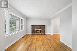 Wood burning fireplace virtually staged -