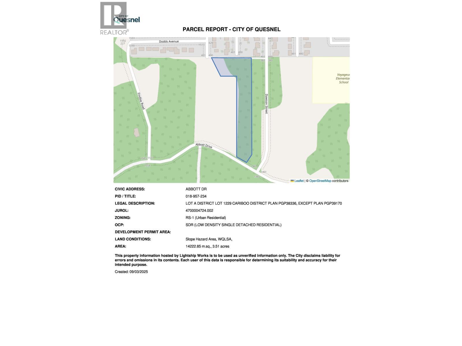 Lot A Abbott Drive, Quesnel, BC