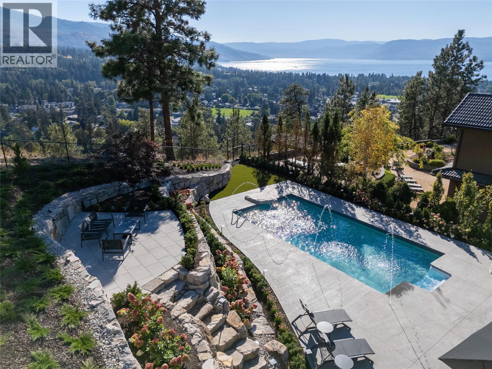 1049 Westpoint Drive, Kelowna, BC - Outdoor With In Ground Pool With View