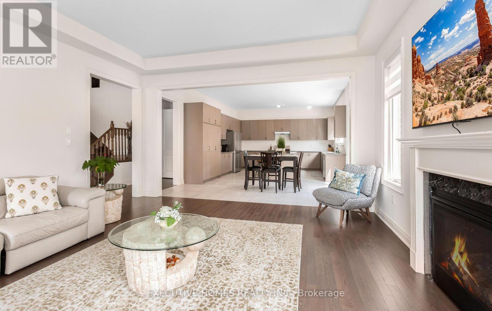 77 Pond View Gate, Hamilton, ON - Indoor Photo Showing Living Room With Fireplace