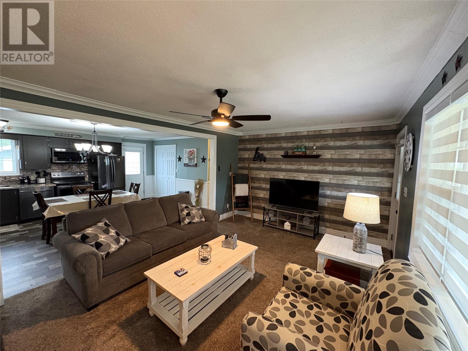 46 Main Street, Brown'S Arm, NL - Indoor Photo Showing Living Room With Fireplace